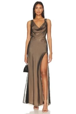 Calla Gown Black & Nude