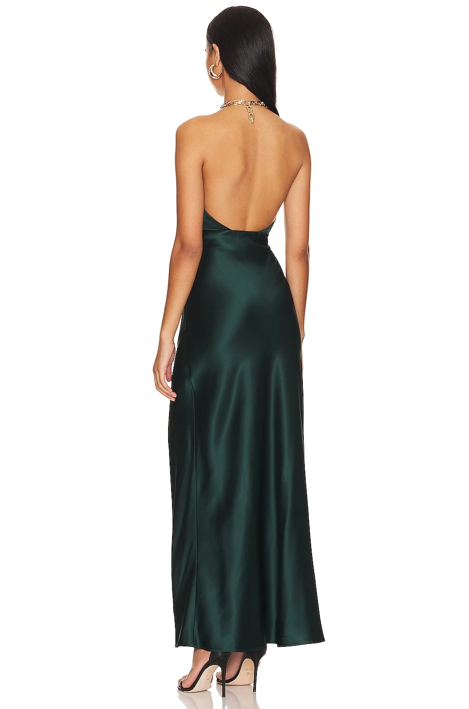 Ambra Halter Neck Gown With Necklace Forest - Image 3