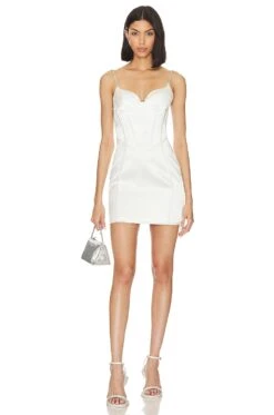 Anastasia Diamond Slip Dress White