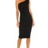 X REVOLVE Inspire One Shoulder Midi Dress Black