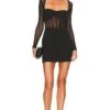 Sade Long Sleeve Mini Dress Black