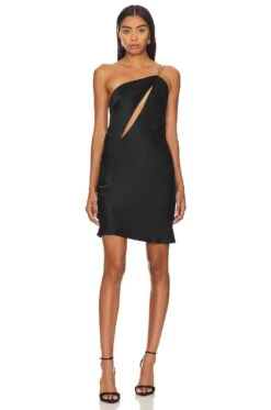 Nadine Silk Mini Dress Black