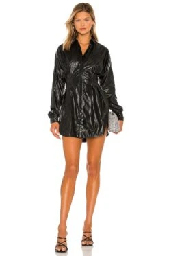 OW Collection Ella Shirt Dress Black