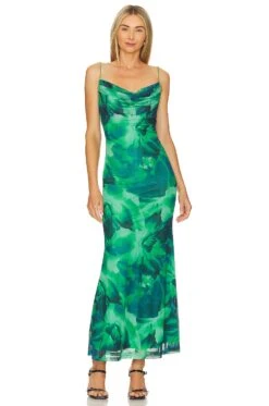 Kapri Slip Dress Green Floral