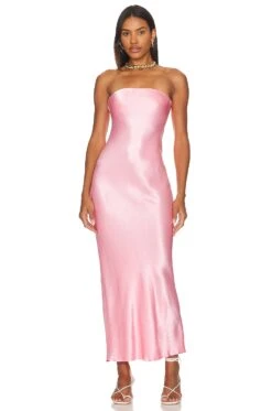 X Revolve Angel Strapless Midi Dress Pink