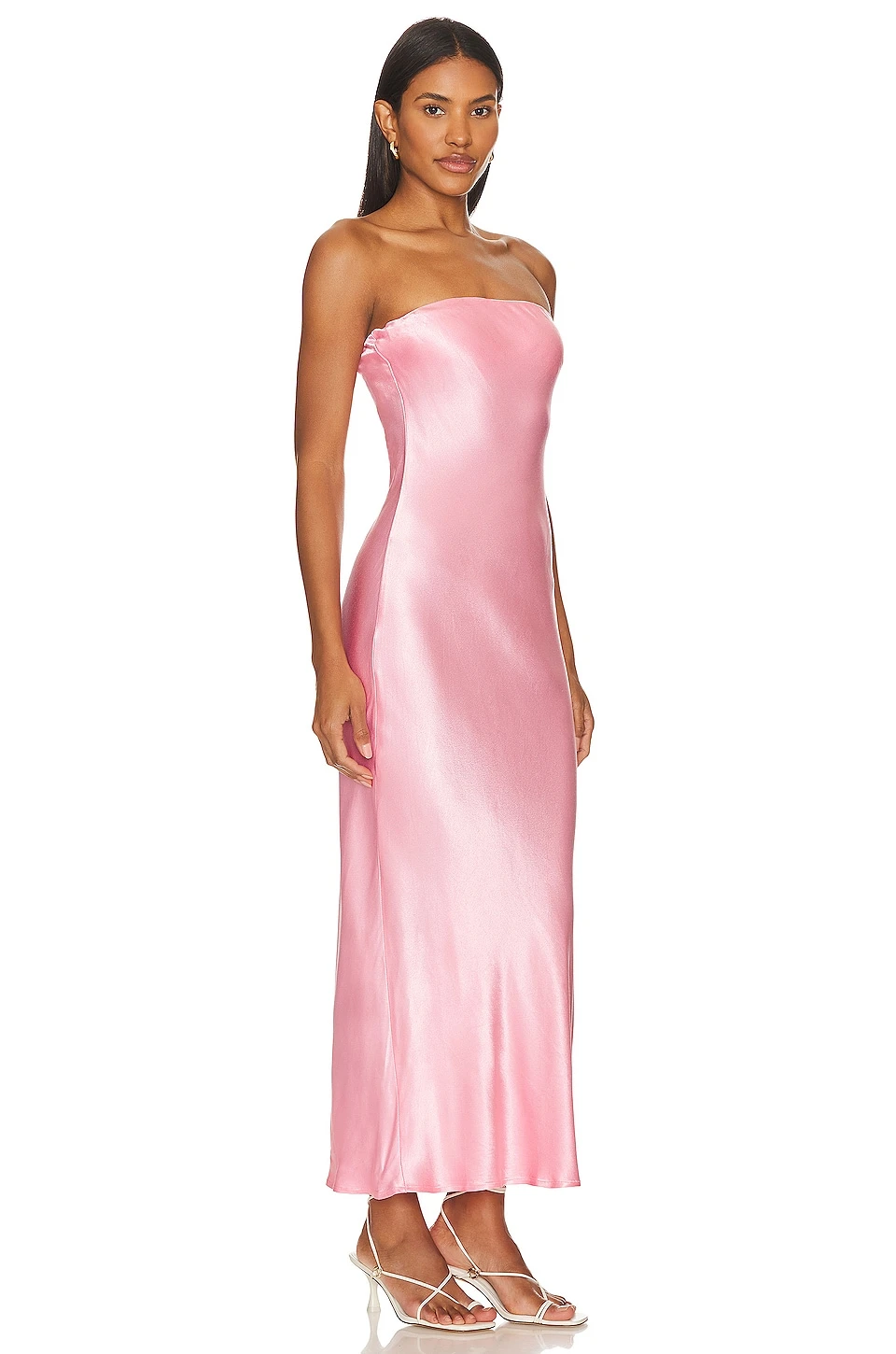 X Revolve Angel Strapless Midi Dress Pink - Image 2