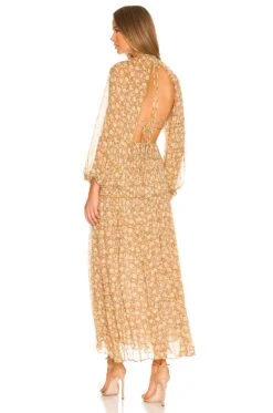 Shona Joy Julia Midi Dress Mustard & Multi