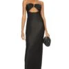 Shona Joy Camille Strapless Cut Out Midi Dress Black