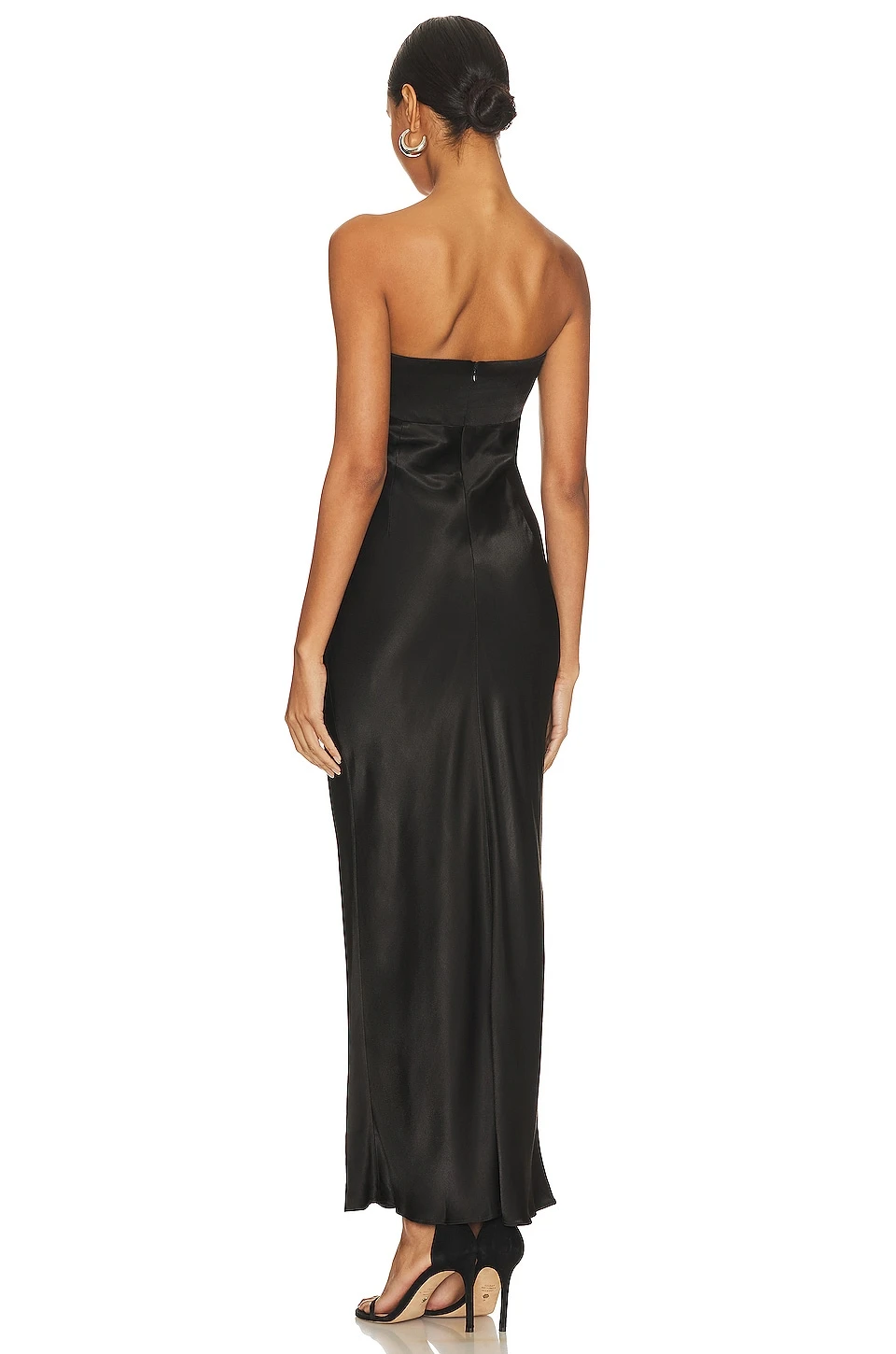 Shona Joy Camille Strapless Cut Out Midi Dress Black - Image 3
