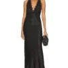 Shona Joy Camille Lace Cross Back Midi Dress Black