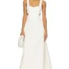 Shona Joy Amura Bustier Midi Dress Cream