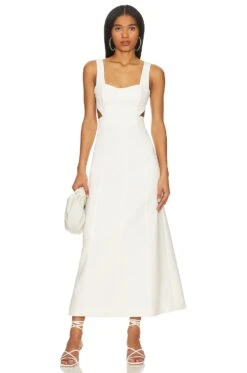 Shona Joy Amura Bustier Midi Dress Cream