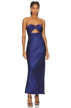 Shona Joy Arienzo Strapless Midi Dress Midnight