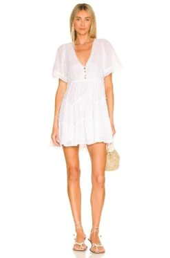 Show Me Your Mumu Alyssa Mini Dress White Voile