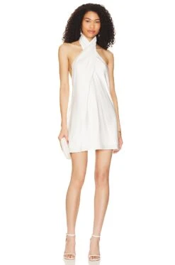 Show Me Your Mumu Jasmine Halter Mini Dress Ivory