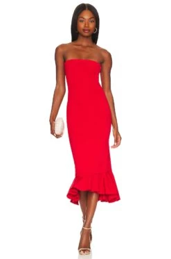 Izzy Ruffle Maxi Dress Red