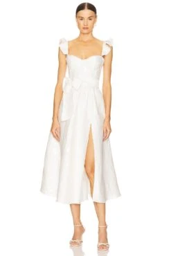 Vera Bustier Midi Dress White Baroque Floral